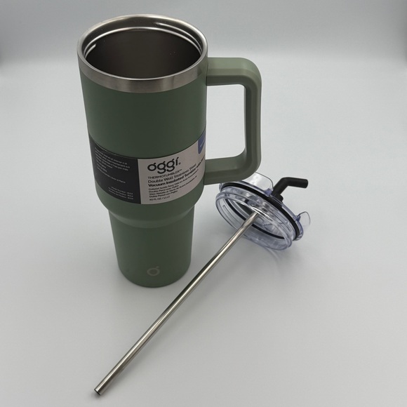 Oggi 40oz ThermoTumbler Stainless Steel Insulated Mug w/ Handle & Straw - Picture 2 of 5